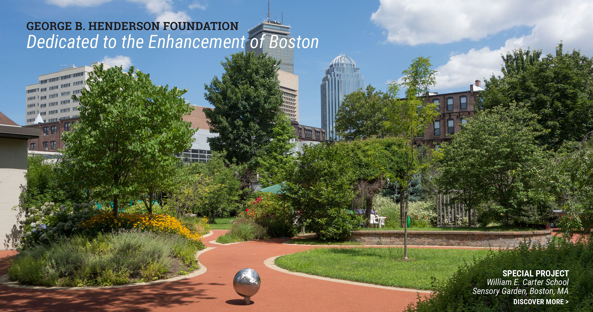 George B. Henderson Foundation | Dedicated to the Enhancement of Boston | photo of the Sensory Garden at the William E. Carter School, Boston, MA